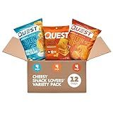 Quest Nutrition Cheese Lovers Variety Pack, Nacho Tortilla Style Protein Chips, Cheddar & Sour Cream Chips, Cheddar Blast Crackers (4 of Each), 1.1 oz, 12 Count