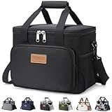 Lifewit Medium Lunch Bag Insulated Lunch Box Soft Cooler Cooling Tote for Adult Men Women, Black 12-Can (9L)