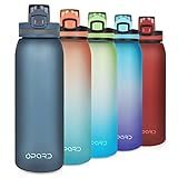 Opard 30oz Sports Water Bottle with Leak Proof Flip Top Lid BPA Free Tritan Reusable Plastic for Gym and Outdoor