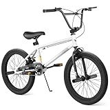 67i Boys BMX Bike 8-12 Years 18"/20" | 4 Steel Pegs, U-Brakes, Adjustable Seat & Hi-Ten Steel Frame | Lightweight 2.35" Tires for Park & Street Riding (20'' (with Pegs), White)