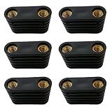 Petersty 6Pcs Windsurfing Black Plastic 2-Hole Footstrap Insert Windsurf Board Footstrap Replacement Surfboard Surfing Accessorie