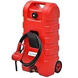 YITAMOTOR Fuel Caddy 15 Gallon, Fuel Transfer Tank, Portable Gasoline Fuel Caddy with Manual Transfer Nozzle, Fuel Container, Red