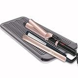 Heat Resistant Mat for Hair Tools, Silicone Heat Mat & Holder for Curling Iron, Professional Portable Travel Flat Iron Mat Pad Pouch Case Cover for Countertop