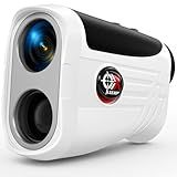 Leexox Golf Rangefinder with Slope Switch, Rechargeable Range Finder with Flag Lock Vibration, 7X Magnification Golf Rangefinder 1200 Yards, Portable with Magnetic Stripe – Tournament Legal, White
