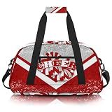 Cheer Duffle Bag for Cheerleaders, Cheerleading Gym Bag for Women, Carry on Weekender Bags, Travel Bag Duffel Bag (Silver&Red)