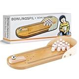 LBKNO Mini Bowling Set, Kids Bowling Set Wooden Portable- Desk Bowling Game for Indoor/Outdoor, Family Party Entertainment & Stress Relief Toy, White Elephant Gifts for Boys and Girls