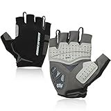 Souke Sports Mens Cycling Gloves with Gel Pads Half Finger Bike Gloves Lightweight Anti-Slip Shock-Absorbing for MTB Road Biking