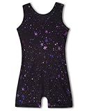 YDMZX Leotards for Girls Gymnastics Size 8-9 Big Kids Tumbling Outfits Biketards Black Stars