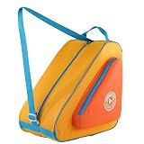 HEXIFUL Skate Bag to Carry Ice Skates, Inline Skates, Roller Skates and Quad Skates for Both Kids and Adults (Peach-Orange/Blue 024)