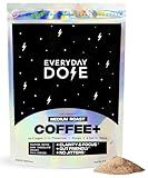 Everyday Dose Bold Medium Roast Mushroom Coffee 90mg Caffeine per serving with Grass-Fed Collagen, Chaga, Lions Mane & L-Theanine for Better Focus, Energy, Digestion, Skin, and Immunity 30 Servings