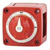 Blue Sea Systems m-Series Battery Switch ON/OFF with Knob, 6006, Red