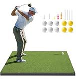 Golfguru Golf Mat, 5x4ft 36mm Dense Elite Golf Hitting Mats Practice with 10 Balls, 9 Tees, Heavy Duty Artificial Hitting Training Matt for Backyard Driving Chipping Indoor Outdoor Simulators