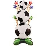 Soccer Ball Foil Balloons Set, Self Standing Soccer Mylar Balloons for Soccer Party Decorations, Kids Birthday, Game Day, Team Celebration Decor