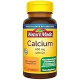 Nature Made Calcium 600 mg with Vitamin D3, Dietary Supplement for Bone Support, 60 Tablets