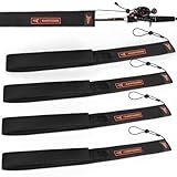 KastKing MeshGuard Rod Socks, Thick Padded Mesh Fishing Rod Covers, Durable & Breathable Fishing Pole Covers with Hanging Loop and Adjustable Lanyard, Fits Casting, Spinning, and Fly Rods, 4-Pack
