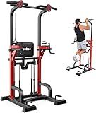 Pooboo Power Tower Dip Station Pull Up Bar for Fitness Home Gym Workout,Multi-Function Adjustable Height Fitness Strength Training