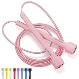 SPORTBIT Adjustable Jump Rope for Fitness and Exercise – Skipping Rope for Cardio, Boxing, and Weight Loss – Speed Rope perfect for Men & Women – Pink