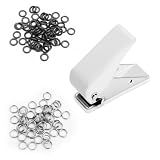 Cosmos Dart Flights Punch Tool with 50 Rubber Rings and 50 Metal Spring Rings, Flight Hole Cutter Tool Dart Accessories
