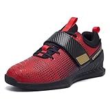 Osterland Weightlifting Shoes: High-Performance Footwear for Gym Powerlifting, Specifically Designed for Heavy Lifting, Deadlifting, Weight Training, Squat Shoes for Men Women Black/Red