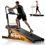 LONTEK 40% Incline Walking Pad Treadmill for Home Foldable with Handle Bar
