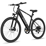 ZDZA Electric Bike, 1000W Peak Motor, 26” Electric Mountain Bike, 375Wh Removable Battery, 40 Miles Range & 20 Mph Step-Over Ebike for Adults, Electric Bicycle for Commute, 7 Speed (Black)