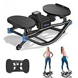 Merach Rocking Steppers for Exercise at Home,3D Motion Stepper with Resistance Bands for Full Body Workout& Low-Impact Balance, 330 LBS Loading Capacity Exercise Equipment