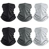 Geyoga 6 Pieces Summer UV Protection Cooling Neck Gaiter Face Clothing Neck Gaiter Mask Scarf Sunscreen Breathable Bandana(Classic Color)