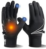 RUIXUE Winter Gloves for Men Women, Warm Thermal Windproof Touchscreen Non-Slip(Black,M)