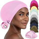 CAPLORD Satin Bonnet for Sleeping, Curly Hair Wrap Sleep for Men, Adjustable Silk Beanies for Women, Silk Hair Bonnet for Sleeping, Sleep Caps for women, Loc Night Cap, Satin Lined Skull Cap Beanie