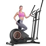 ANCHEER Elliptical Exercise Machine, Ultra-Silent Magnetic Elliptical Training Machines for Home Gym with Pulse Rate Grips, LCD Monitor, 14 Resistance Levels Max 400Lbs