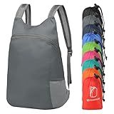 SUIKIHUM 20L Ultra Hiking-Daypack Lightweight Foldable Travel Packable Backpack for Camping Cycling Outdoor,grey