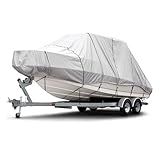 Budge Hard Top T-Top Boat Cover, Fits Boats 24-26ft with Beam up to 106", 600 Denier UV & Water Resistant Polyester, Gray
