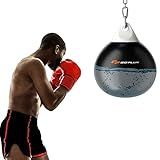 Goplus Water Aqua Bag, 21'' 180 Pound /18” 110 Pound Heavy Punching Bag with Adjustable Metal Chain, Water Injection Hose, Boxing Training Bag for Adults Fitness, MMA (Black-18”, 110LBS)