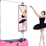 LPHUMEX Portable Pink Mirror Full Length for Dance, 33x13 Inch Hanging Mirror for Dance Bag, Lightweight Folding Travel Mirror Dance Competition Must Haves