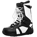 Alpine Swiss Men's Snowboard Boots | Waterproof, Custom-Fit Liner, Medium Flex for All-Mountain Riding, Winter Snow Boots Black White 11 M US