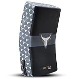 Mytra Fusion Kick Shield Curved MMA Strike Shield Muay Thai Training Strike pad Kicking Striking Shield Focus for Kickboxing Taekwondo & Martial Arts x 1 Single Unit (Black/Grey)