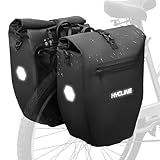 Hycline Waterproof Bike Panniers Bag: Bicycle Rear Rack Bags 28L Large Capacity with Dual Carrying Handle and Shoulder Strap for Commuting Cycling Traveling Touring Shopping - 2PCS