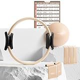 PhysKcal Pilates Ring Set, Magic Ring with 1x Core Ball, 3X Resistant Loop and 2X Flex Band, Pilates on Mat Essential Kit (Nude)