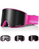 Odoland Photochromic Ski Goggles for Men Women Adult, Snow Snowboard Goggles with Pattern Strap for All Day Skiing Sports