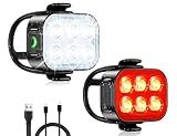 Zewdov Bike Lights for Night Riding, Rechargeable Bike Light Front and Back