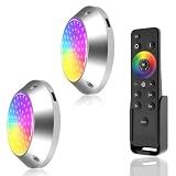 HUSUKU GT12 12000LM Underwater Boat Dock Lights RGB Marine Color Light Kit