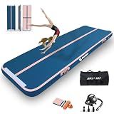 AKSPORT Air Mat Tumble Track 10ft 13ft 16ft 20ft Gymnastics Tumbling Mat Inflatable Tumble Track with Electric Air Pump for Home Use/Tumble/Gym/Training/Cheerleading (navy and pink, 10x3.3ftx0.33ft)