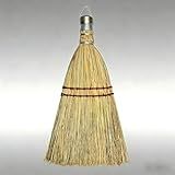 12 Inch Corn Handmade Broom Mini Whisk Made of Natural Corn Broom Straw with a Solid Metal Hang Design for Outdoor Car Porch Debris Dust Dirt Driveways Sidewalks Halloween