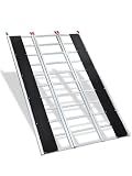 Garvee 85" L x 54" W Snowmobile Ramp, 1500 LBS Capacity Aluminum Tri-Fold Loading Ramps for ATV/UTV/Motorcycle/Lawn Mower/Garden Tractor, Pickup Truck & Trailer Loading, Silver