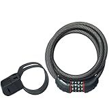 Master Lock Bike Cable Lock 6 ' x 1/2" Long Length, Resettable Combination Lock with Black Vinyl Coating, 8122D