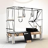Pilates Reformer, PAETA Wooden Reformer Pilates Machine with Cadillac Trapeze Table, Pilates Equipment for Home Workout and Studio, Includes Sitting Box, Jumpboard(Reformer Cadillac)