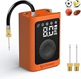 ETENWOLF P300 Plus Ball Pump, Electric Basketball Pump Inflation and Deflation, with 3200 mAh Rechargeable Battery, Air Pump for All Sports Balls, Vivid Orange