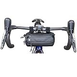 Lumiere & Co. Bike Handlebar Bag - Durable, Multiple-Size Options and Multi-Color Options - Dual Elastic Straps, Clips & Hook & Loop Attachments (Black, Small)