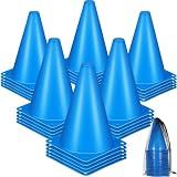 Syhood 30 Pack 7 Inch Plastic Traffic Cones Sports Training Agility Marker Mini Cones for Soccer, Skating, Football, Basketball, Indoor and Outdoor Games Sports Practice Equipment(Blue)