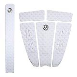 AQUBONA 5 Piece EVA Surfboard Deck Traction Pad Stomp Skimboard Funboard Fish Board (White(5+1))